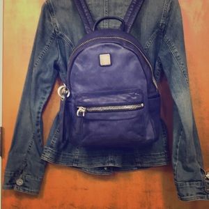 MCM Backpack. Purple leather, Silver